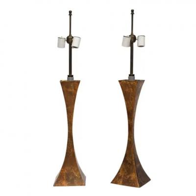  Hansen Lighting Co Hansen New York Gilt Metal Table Lamps