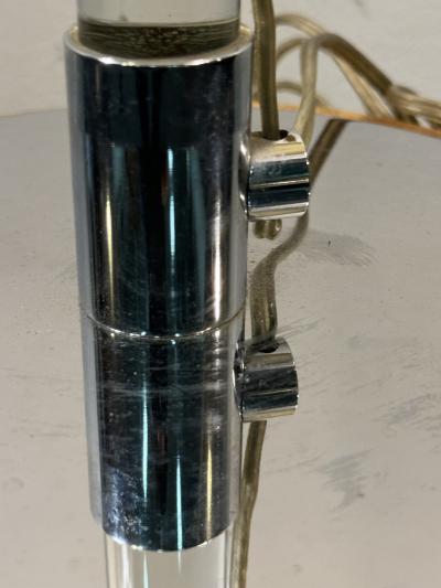 Hansen Lighting Co MID CENTURY MODERN CHROMED BRASS LAMP WITH SOLID GLASS ROD CENTER BY HANSEN