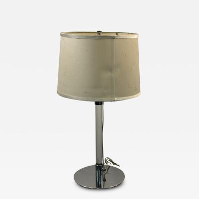  Hansen Lighting Co MID CENTURY MODERN CHROMED BRASS LAMP WITH SOLID GLASS ROD CENTER BY HANSEN