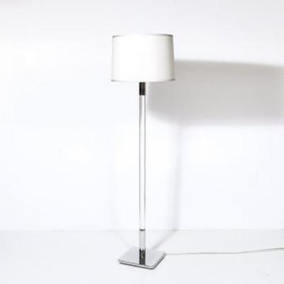  Hansen Lighting Co Mid Century Modernist Floor Lamp in Lucite Polished Nickel by Hansen