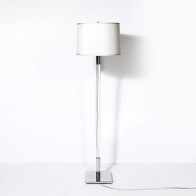 Hansen Lighting Co Mid Century Modernist Floor Lamp in Lucite Polished Nickel by Hansen