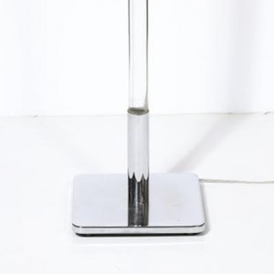  Hansen Lighting Co Mid Century Modernist Floor Lamp in Lucite Polished Nickel by Hansen
