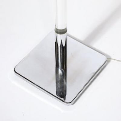  Hansen Lighting Co Mid Century Modernist Floor Lamp in Lucite Polished Nickel by Hansen