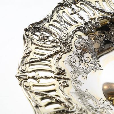  Hardy Hayes Aesthetic Movement Sterling Silver Gold Washed Taza signed Hardy Hayes Co 