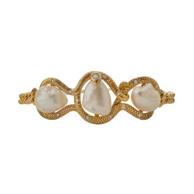  Hardy Hayes Hardy Hayes Antique Baroque Pearl and Diamond Snake Bracelet