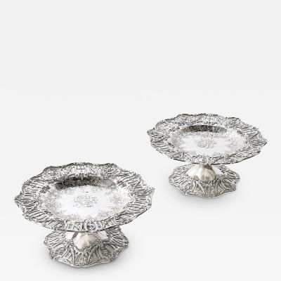  Hardy Hayes Pair of Aesthetic Movement Sterling Silver Tazas signed Hardy Hayes Co 