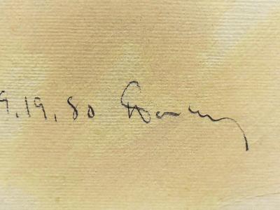  Harley Francis Large Vintage 1980s Harley Francis Abstract Nudes Painting Mixed Media Glass