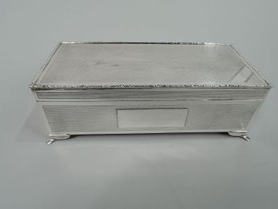  Harman Bros Super Stylish English Art Deco Sterling Silver Box