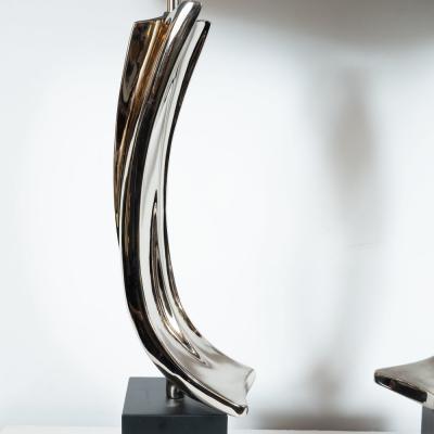  Harold Barr Richard Weiss Pair of Midcentury Weiss Barr Brutalist Table Lamps for Laurel Lamp Co 