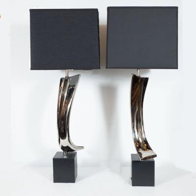  Harold Barr Richard Weiss Pair of Midcentury Weiss Barr Brutalist Table Lamps for Laurel Lamp Co 