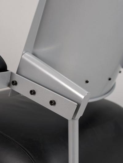  Harri Korhonen Modernist Sculptural Oscar Chair by Harri Korhonen in Black Leather Inno 1990s