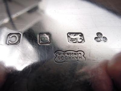  Harrods Harrods English Art Deco Between the Wars Sterling Silver Tray 1938