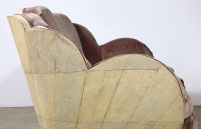  Harry Lou Epstein Furniture Co An English Art Deco Cloud Shagreen Settee by Harry Lou Epstein Furniture