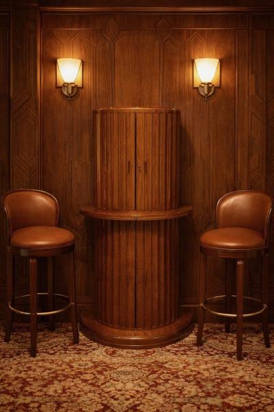  Harry Lou Epstein Furniture Co Art Deco Burr Walnut Cocktail Cabinet by Harry and Lou Epstein England