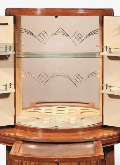  Harry Lou Epstein Furniture Co Art Deco Burr Walnut Cocktail Cabinet by Harry and Lou Epstein England