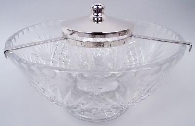  Hawkes Hawkes American Edwardian Sterling Silver Cut Glass Caviar Bowl