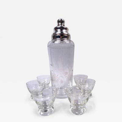  Hawkes Large Hawkes Sterling Silver Glass Duck Cocktail Shaker Cups