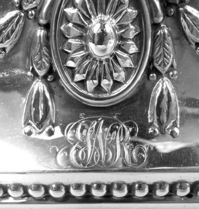  Hawksworth Pair of English Victorian Neoclassical 4 Light Candelabra 1882