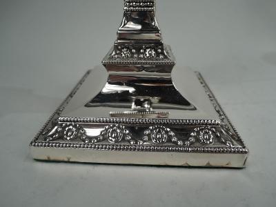  Hawksworth Set of 4 English Victorian Classical Candlesticks by Hawksworth Eyre