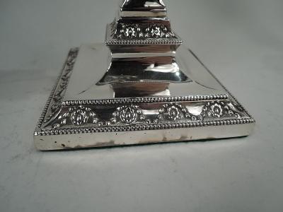  Hawksworth Set of 4 English Victorian Classical Candlesticks by Hawksworth Eyre