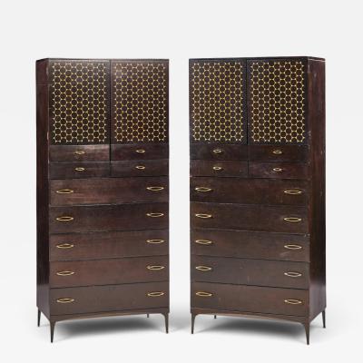  Haywood Wakefield Heywood Wakefield Contessa Mid Century Armoires Pair