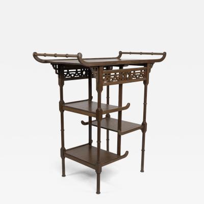  Heal s Heals Heal Son Ltd An Anglo Japanese beech wood side table with fretwork pagoda style turned rails