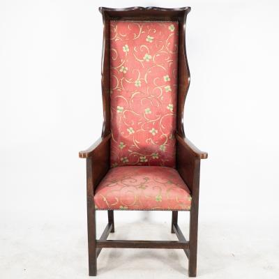 Heal s Heals Heal Son Ltd Heals of London Attri a Tall Arts Crafts Oak Wing Back or Porters Armchair