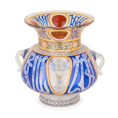  Heckert Glass Fritz Heckert F Heckert Orientalist Enamelled Glass Mosque Lamp