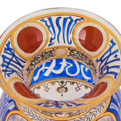  Heckert Glass Fritz Heckert F Heckert Orientalist Enamelled Glass Mosque Lamp