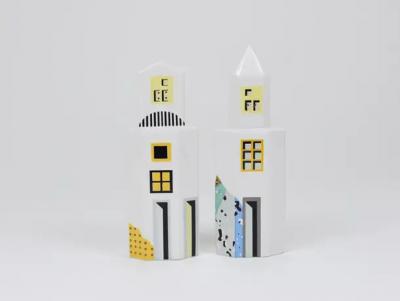  Heide Warlamis Heide Warlamis Postmodern Skyscraper Salt Pepper Shakers Vienna Collection 1990