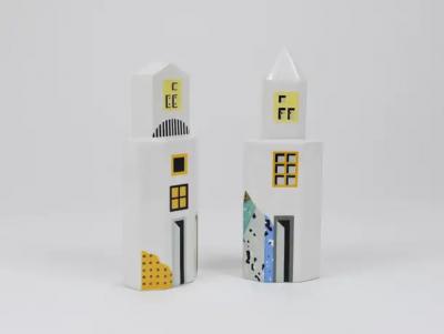  Heide Warlamis Heide Warlamis Postmodern Skyscraper Salt Pepper Shakers Vienna Collection 1990