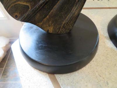  Heifetz Lovely Pair of Modernist Cerused Oak Heifetz Dancer Male Female Lamps