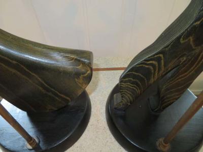  Heifetz Lovely Pair of Modernist Cerused Oak Heifetz Dancer Male Female Lamps