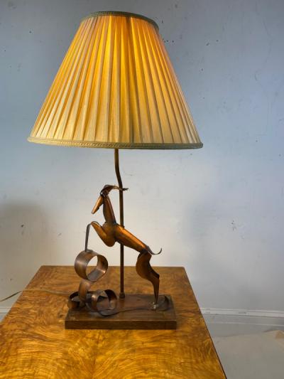  Heifetz MID CENTURY MODERNIST SCULPTURAL LEAPING DEER LAMP BY HEIFITZ