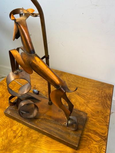  Heifetz MID CENTURY MODERNIST SCULPTURAL LEAPING DEER LAMP BY HEIFITZ