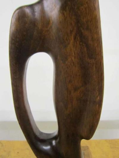  Heifetz Pair of Abstract Sculptural Walnut Lamps Mid century Danish Modern