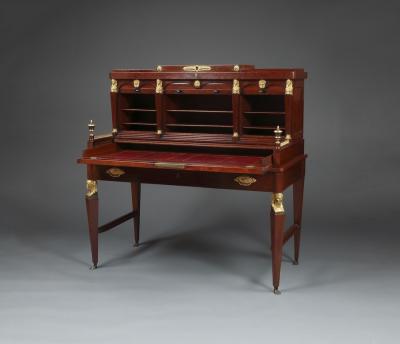  Heinrich Gantenbrink THE ROMANOV BUREAU AN IMPERIAL MAHOGANY GILT AND PATINATED BRONZE MOUNTED