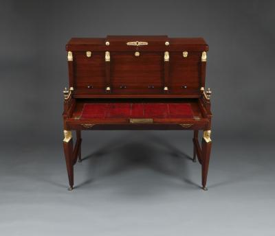  Heinrich Gantenbrink THE ROMANOV BUREAU AN IMPERIAL MAHOGANY GILT AND PATINATED BRONZE MOUNTED