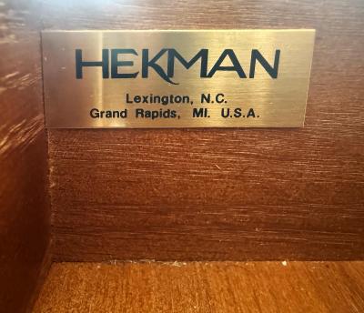  Hekman Furniture Company George III or Hepplewhite Style Mahogany Secretary Bookcase with Arch Pediment