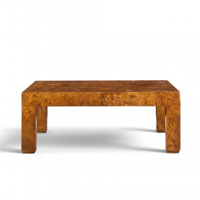  Hekman Furniture Company Milo Baughman Style Hekman Mid Century Burlwood Coffee Table