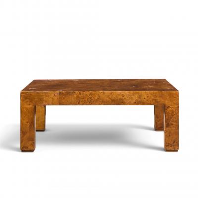  Hekman Furniture Company Milo Baughman Style Hekman Mid Century Burlwood Coffee Table