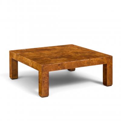  Hekman Furniture Company Milo Baughman Style Hekman Mid Century Burlwood Coffee Table