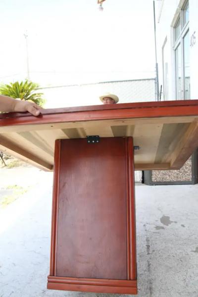  Helikon 42 ICF Helikon Pedestal Base Table w Flame Mahogany Top