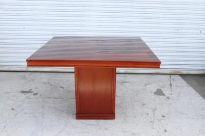  Helikon 42 ICF Helikon Pedestal Base Table w Flame Mahogany Top