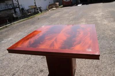  Helikon 42 ICF Helikon Pedestal Base Table w Flame Mahogany Top