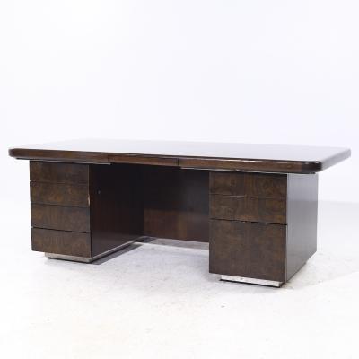  Helikon Helikon Mid Century Burlwood Executive Desk