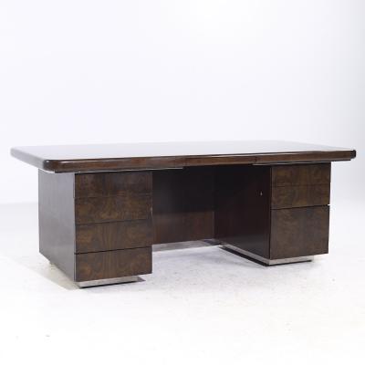  Helikon Helikon Mid Century Burlwood Executive Desk