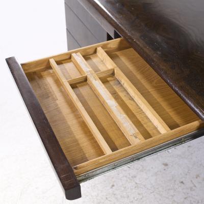  Helikon Helikon Mid Century Burlwood Executive Desk