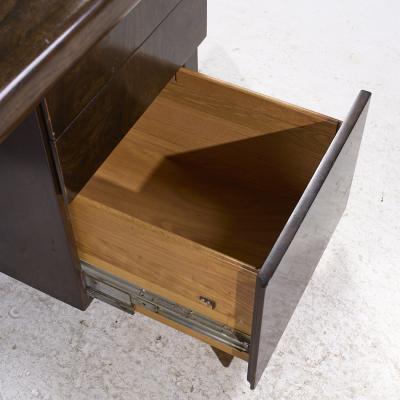  Helikon Helikon Mid Century Burlwood Executive Desk