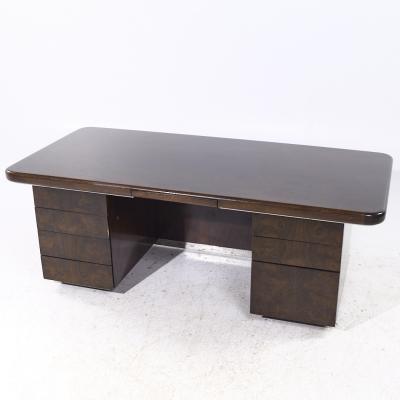  Helikon Helikon Mid Century Burlwood Executive Desk